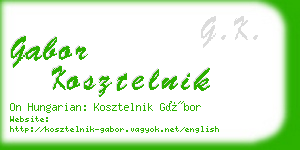 gabor kosztelnik business card